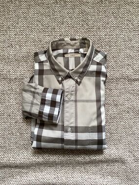 Burberry Brit Grey/Brown Check Shirt, Size S
